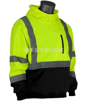 Pullover Bertudung Bawah Bawah Hitam Reflektif